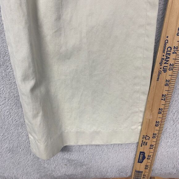 Perry Ellis Pants Mens 32x32 Beige Straight Leg Cotton Lyocell Flat Front Casual - Picture 4 of 8